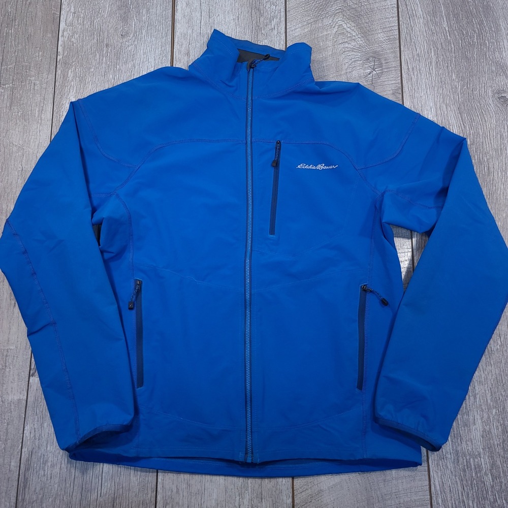 Eddie Bauer Softshell Jacket Mens M Blue First Ascent Full Zip Technical Outdoor